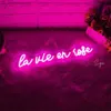 Enseigne au néon personnalisée La Vie En Rose Néon Led Signe Fille Chambre Décoration Mur Néons Chambre Décor Salon Bar Club Light Up Sign HKD230825