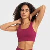 Yoga Outfit Color Block Strappy Sports Bras Mulheres Crisscross Voltar Suporte Médio Acolchoado Ginásio Fitness Bra Ribbed Push Up Crop Tank Top