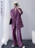 Shengpaiae Women Vintage Roose Suits High Street Ladies Blazer Suit Pantsイブニングウェア2023春の女性セット5W449 HKD230825