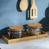 Assiettes carrées en bois pour fruits, plateau en bambou, Restaurant El dîner théière Style thé en bois japonais