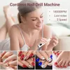 Prego manicure conjunto 18000rpm 6 em 1 máquina de broca sem fio lixadeira elétrica sem fio recarregável fresa instrumento 230828