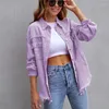 Women's Jackets Fashion Multi-color Medium Long Loose Denim Coat Jacket