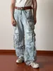 Mens Jeans Frayed Washed Multipocket Retro Street Trend Loose Oversized Straight Wideleg Y2K Ripped Overalls 230828