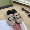 مصمم النعال باووتو امرأة مولير Slippers خمر الأحذية نصف صادل G جديدة المعادن الحرف المعدني الصندل العلامة التجارية شقة الكعب في الهواء الطلق شرائح كلاسيكية