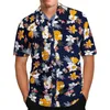 Camisas de vestido masculinas camisa casual para homens manga curta tops 3d flor oversized roupas gráficas moda rua havaiana 2023 230826