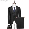 Luxe Jassen Pak Voor Mannen Blazer + Broek + Vest 3 Stuks Come Homme Vintage Business Gentleman Formele Trouwjurk bruidegom Tuxedo Q230828