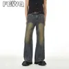 Mens Jeans Fewq Niche Threedimensional Cutting Design Rakt slitna denimbyxor Male Autumn Casual Pant 24B3332 230828