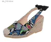 Zomer grote spot maat Wedge nieuwe jurk sandalen gespijnde serpentine open teen high hiel damesschoenen 43 T230828 724