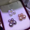 Stud Earrings 18k Real Gold Natural Pearl Cultured Wedding Bridal Freshwater Fashion Jewelry