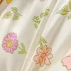 Sängkläder sätter tecknad film Foral Print Polyester Bedding Set Full Size Soft Thicken Däcke Cover Set With Flat Sheet Quilt Cover och Pillow Case 230827