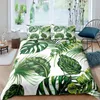 Ensembles de literie Feuilles de palmier Housse de couette King Full Banana Set Hawaiian Tropical Branches vertes 3pcs Couette en polyester