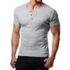 Męskie koszule letnie sport t dla mężczyzn solidne koszulę top koszulę v bluzka bluzka raglan rękaw