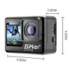 NY 2023 5K 4K60FPS WiFi Anti-Shake Action Camera Dual Screen 170 Wide Vinkel 30m Vattentät sportkamera med fjärrkontroll HKD230828
