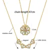 Hänghalsband kreativa magnetiska vikbara hjärtformade fyrbladklöver halsband design smycken två sätt att bära ovanlig festgåva