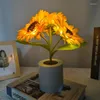 Lampes de table rechargeables tournesol LED simulation veilleuse lampe fleurs bureau décoratif pour restaurant El Weddin