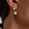 Orecchini a bottone BOAKO Pendiente Piatto Orecchino in argento sterling 925 Perla d'acqua dolce per le donne Eleganti gioielli da sposa estivi sulla spiaggia