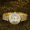 Wristwatches Shell Dial Billing Timepiece Luxury 18K Gold Diamonds Watches Jewelry Bracelet Wristwatch Ladies Watch For Women