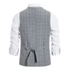 Business Vest Men's Slim Single-breasted Sleeveless Suit V-neck Formal Vest 3 Colors (S-XXL) HKD230828