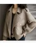 Mulheres misturas de lã feminina sarja jaqueta de lã casaco curto 230828