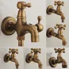 Bathroom Sink Faucets Washing Machince Faucet Garden Bibcocks Tap Antique Brass Dragon Carved Machine Outdoor Cold