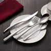 24/4pcs ensemble de vaisselle en acier inoxydable ensemble de couverts couteaux fourchettes S cuillères Royal Silver dîner Service couteaux de cuisine accessoires Q230828