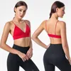 Yoga Outfit Femmes Sports Soutien-gorge Poitrine Pad Gym Fitness Sous-vêtements de course Push Up Elasticité Respirant Femme Sexy Top Gilet Confort