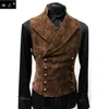 Mäns dubbelbröst gotisk steampunk sammet stativ krage medeltida viktoriansk svart scen cosplay prom klänning stor storlek s-5xl hkd230828