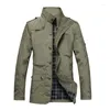 Men's Trench Coats Windbreaker Polyester Oversized Jacket Slim Fitting Stand Collar Manufacturer Direct Sales Wholesale