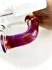 Cachimbo de água de vidro duplo âmbar violeta coletor de cinzas 14 e 18 mm ambos suportam limpeza de alta qualidade