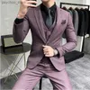 ( Jacket + Vest + Pants ) 2022 Spring Autumn Luxury Men Stripe Suits Groom Wedding Tuxedo Mens Work Party Slim Fit Suit 3 Piece Q230828