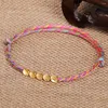 Braccialetti con ciondoli Bracciale regalo con corda intrecciata Colorata bella amicizia lavorata a maglia regolabile perline di rame tibetano