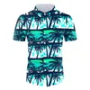 Męskie koszule 2023 Transgraniczna koszula na Hawajach na plaży Europa i Stany Zjednoczone z nadrukiem handlu zagranicznym spływając z krótkim rękawem