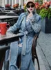 Womens Wool Blends Autumn And Winter Denim Long Coat Coats Woman Luxury On Offer Jackets Trench Female 230828