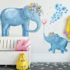 Wandaufkleber Cartoon Blaue Elefanten Niedlicher Tierfarbenstil Für Wohnzimmer Kinder Aufkleber Baby Kinderzimmer Dekor Geschenk