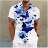 Chemises décontractées pour hommes Chemise hawaïenne d'été Motif papillon imprimé Plume menotté Rue extérieure Vêtements à manches courtes Créateur de mode