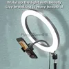 Christma Gift 10 12 14 tum Dimble LED Selfie Ring Light med stativ utan stativ 160 cm Lampfotografering Ringlight Telefon HKD230829