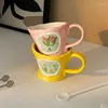 Tassen Nordic Unregelmäßige Blumen Keramik Frühstück Trinken Kaffee Milch Tasse Amerikanischen Pastoralen Stil Kreative Fenster Wärme-beständig Becher