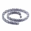 Collier et Bracelet en acier inoxydable pour hommes, 5mm6mm8mm de large, argent, chaîne byzantine, bijoux faits à la main, 4723247