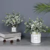 Decorative Flowers Artificial Plant Eucalyptus Leaf Stems With Babysbreath Bride Bouquet Flower For Wedding Table Party Gifts Vase Home