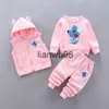 Clothing Sets Cute Cat Baby Girls Clothing Set Autumn Cartoon Mouse Velvet Coat Zipper Vest Pants Boys Suit Kids Clothes 1 2 3 4 Years Old x0828