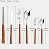 12-16Pcs Cutlery Set Chopsticks Knife Fork Spoon Stainless Steel Korean Dinnerware Set Kitchen Accessories Luxury Tableware Set Q230828