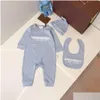 Set di abbigliamento Neonato Nato Neonata Designer Brand Neonato Lettera Costume Tuta Abbigliamento Tuta Bambini Tuta per neonati Outfit Ro Dhje8