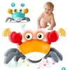 Electric/Rc Animals Light Up Electric Escape Crab Toy Learn Climb Walking Rechargeable Pet Cling Musical Toys Educational Kid Gifts Dhtzw