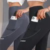 Leggings pour femmes solides sans couture avec poche femmes collants d'entraînement doux tenues de fitness pantalons de yoga taille haute vêtements de sport spandex 230828