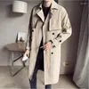 Męskie płaszcze okopowe 2023 Odzież marki Spring Wysokiej jakości płaszcze biznesowe/mężczyzna Slim Fit Long Casual Windbreaker Jackets S-5xl