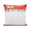 10pcs Pillow Case Sublimation DIY White Blank Linen Merry Christmas Pillow Cover Mix Style