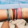 Corda di cera intrecciata Vsco Ragazza Bracciale dell'amicizia fortunato Arcobaleno colorato Boho intrecciato Cavigliera fatta a mano di nuova moda Braccialetti cavigliera impermeabile per le donne Ragazze all'ingrosso