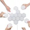 Vägglampor 1-65 stycken DIY-lampa Touch Switch Quantum LED Hexagonal Modar Creative Decoration Night Light Hexagons for Home Drop Delive DHKD1