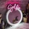 Selfie spegel neon skylt lampor för flickor rum dekor sovrum väggdekor födelsedag gåva bröllop led neon lampor anpassade neonskyltar hkd230825