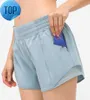 Lu-16 Elastic midja Mesh Kvinnors Hoty Hot Shorts Yoga byxor kör fitness Casual Loose Breattable Hidden Dxed Zipper Pocket Sports Short Gym Clothes Women Underwearsh5